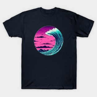 Synthwave Retro Circle Art T-Shirt